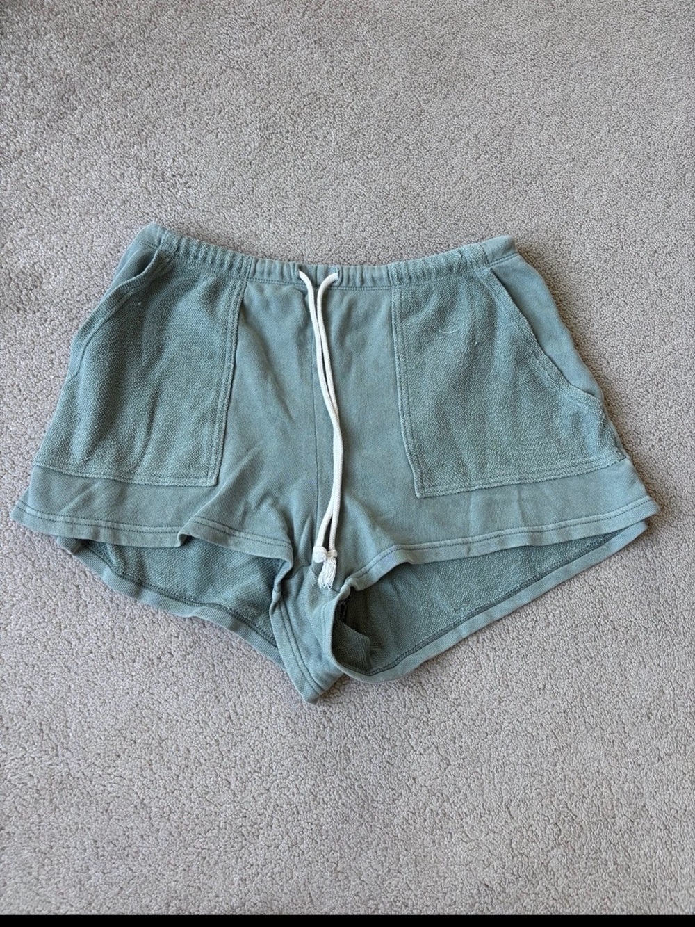 Aerie Light Sage Terry Drawstring Athletic Shorts | Size S